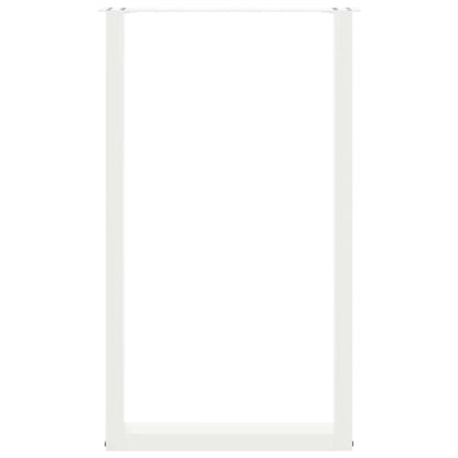vidaXL Bartischbeine U-Form 2 Stk. Weiß 60x(100-101) cm Stahl