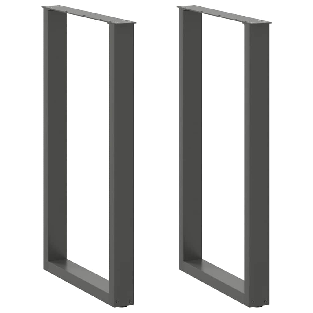vidaXL Bartischbeine U-Form 2 Stk. Anthrazit 60x(100-101) cm Stahl