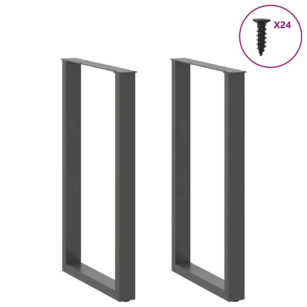 vidaXL Bartischbeine U-Form 2 Stk. Anthrazit 60x(100-101) cm Stahl