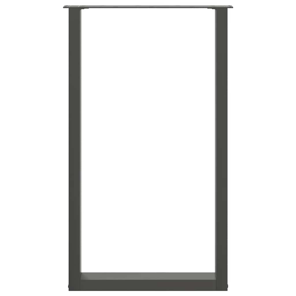vidaXL Bartischbeine U-Form 2 Stk. Anthrazit 60x(100-101) cm Stahl