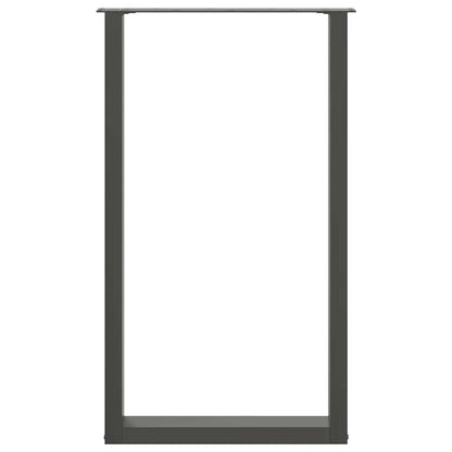 vidaXL Bartischbeine U-Form 2 Stk. Anthrazit 60x(100-101) cm Stahl