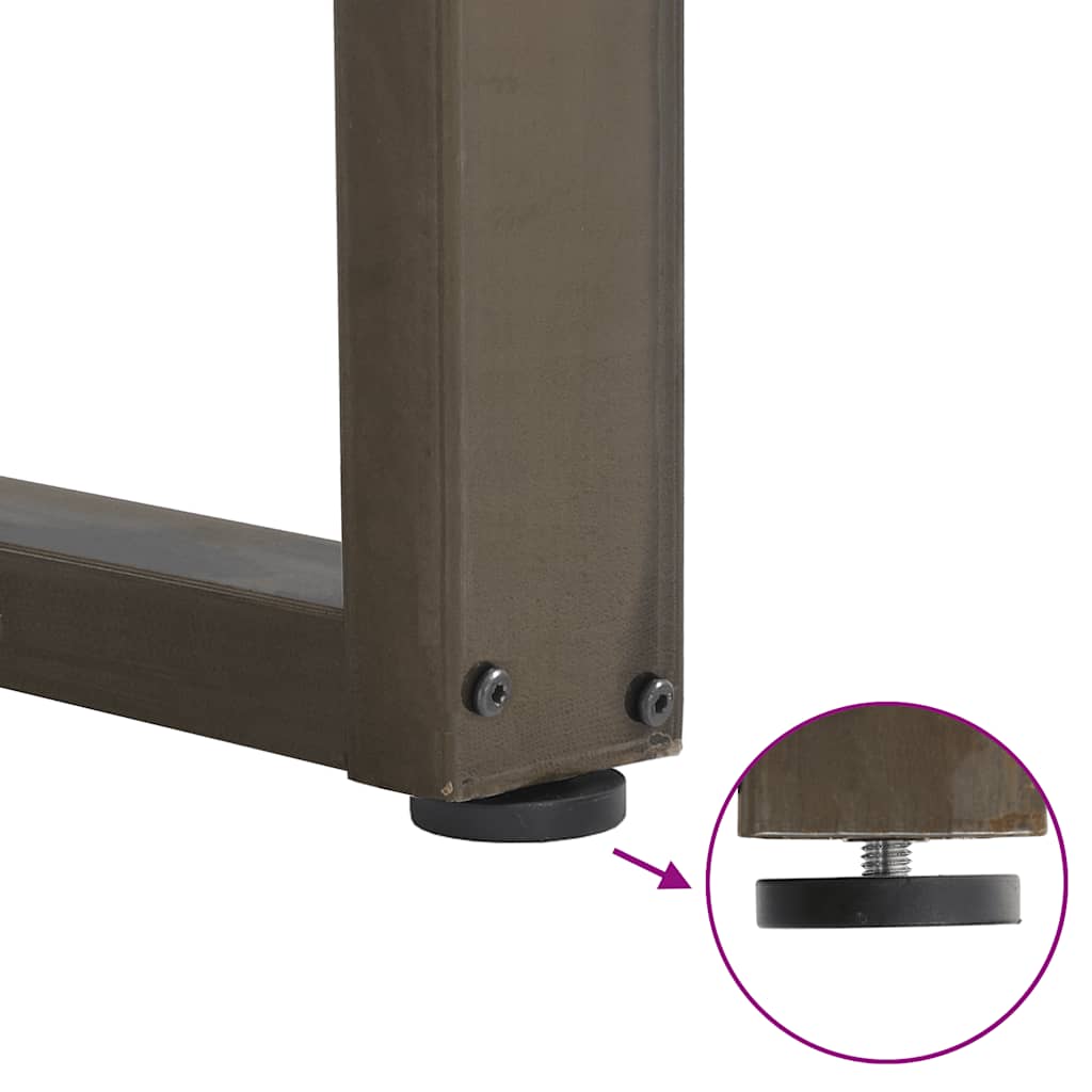 Bartischbeine U-Form 2 Stk. Naturstahl 60x(100-101) cm Stahl