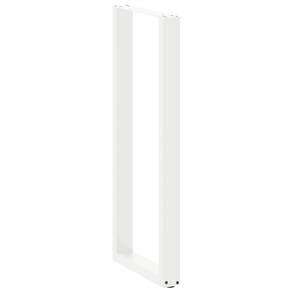 vidaXL Bartischbeine U-Form 2 Stk. Weiß 40x(110-111) cm Stahl