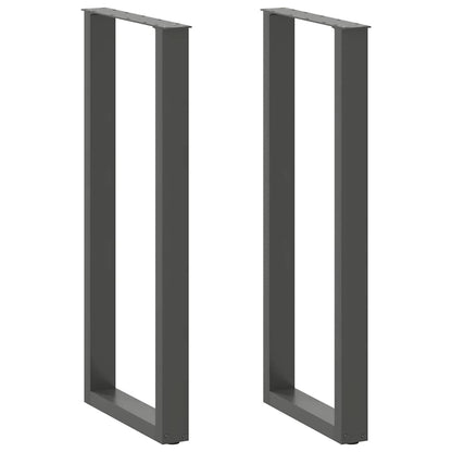 vidaXL Bartischbeine U-Form 2 Stk. Anthrazit 40x(110-111) cm Stahl