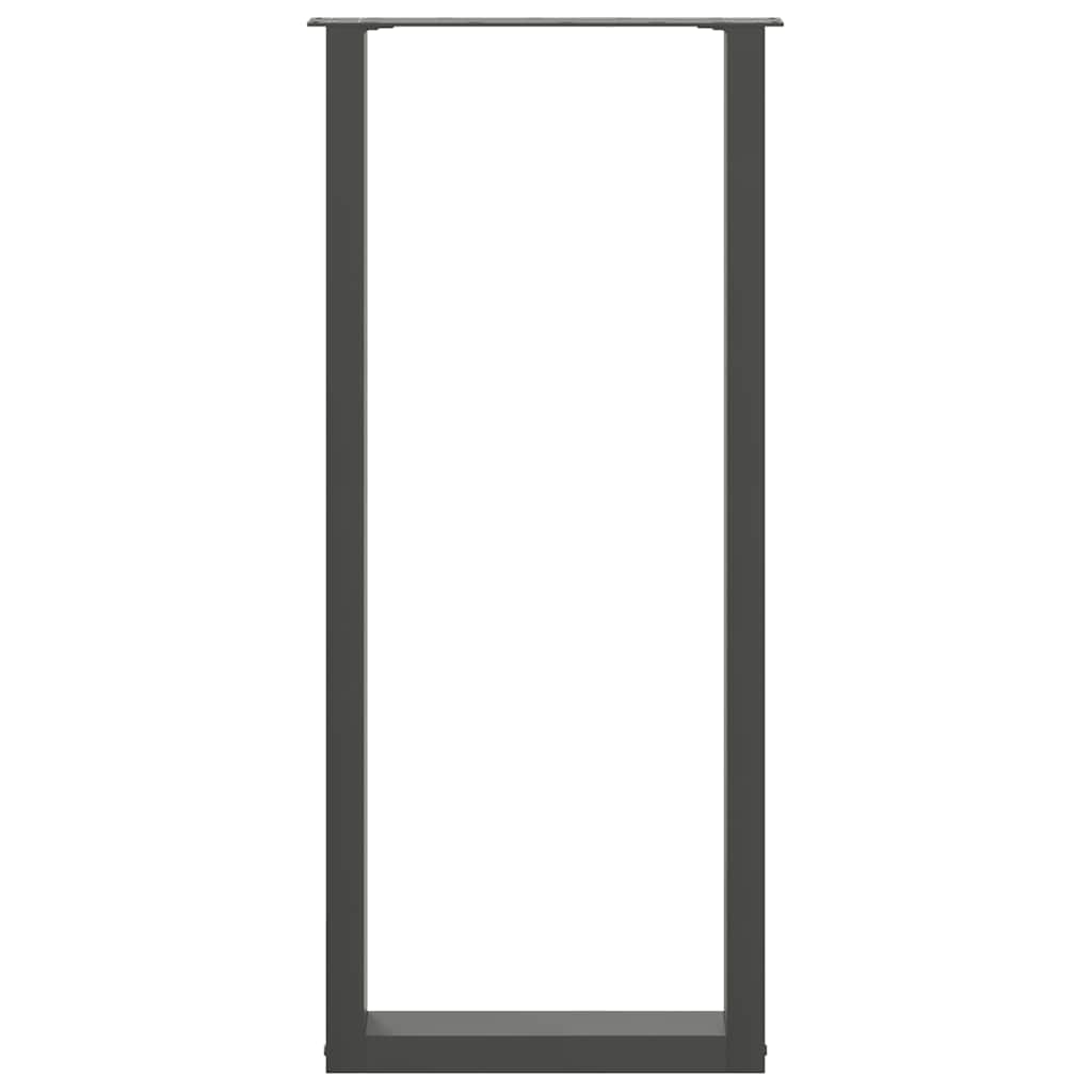 vidaXL Bartischbeine U-Form 2 Stk. Anthrazit 40x(110-111) cm Stahl