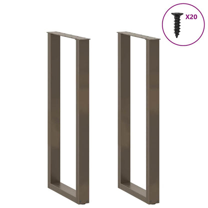 vidaXL Bartischbeine U-Form 2 Stk. Naturstahl 40x(110-111) cm Stahl