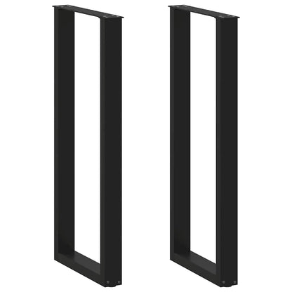vidaXL Bartischbeine U-Form 2 Stk. Schwarz 50x(110-111) cm Stahl