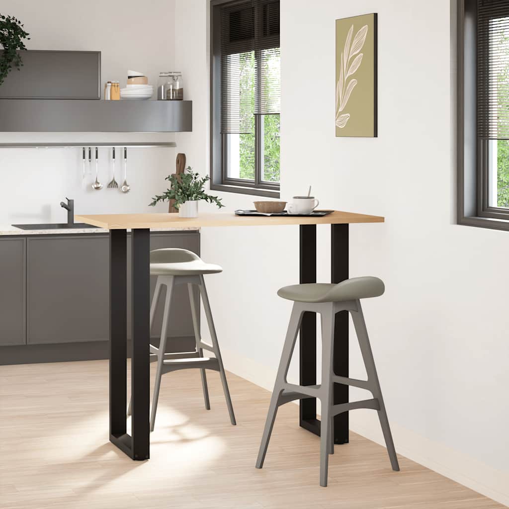 vidaXL Bartischbeine U-Form 2 Stk. Schwarz 50x(110-111) cm Stahl