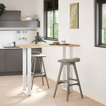 Bartischbeine U-Form 2 Stk. Weiß 50x(110-111) cm Stahl