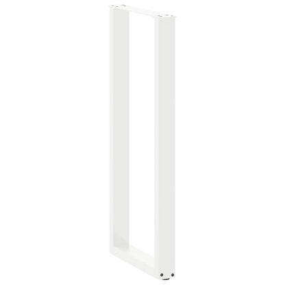 vidaXL Bartischbeine U-Form 2 Stk. Weiß 50x(110-111) cm Stahl