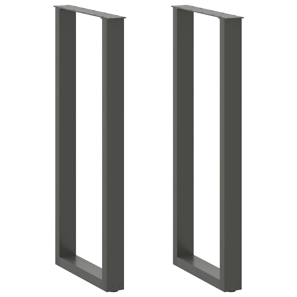 vidaXL Bartischbeine U-Form 2 Stk. Anthrazit 50x(110-111) cm Stahl