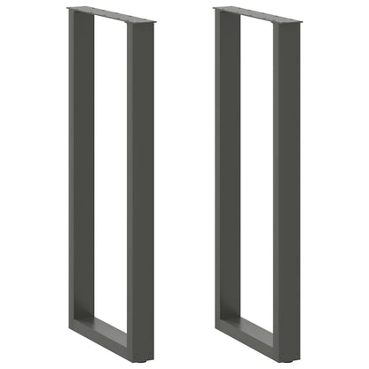vidaXL Bartischbeine U-Form 2 Stk. Anthrazit 50x(110-111) cm Stahl