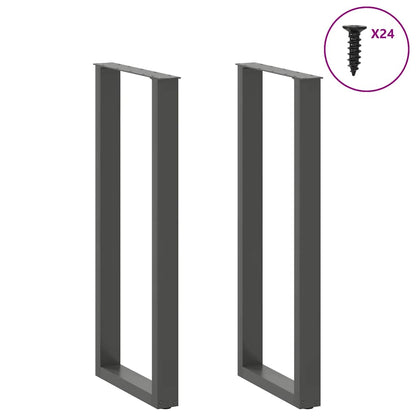 vidaXL Bartischbeine U-Form 2 Stk. Anthrazit 50x(110-111) cm Stahl