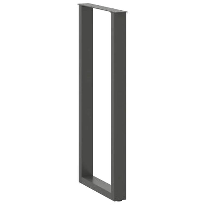 vidaXL Bartischbeine U-Form 2 Stk. Anthrazit 50x(110-111) cm Stahl