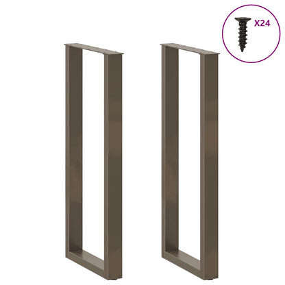 vidaXL Bartischbeine U-Form 2 Stk. Naturstahl 50x(110-111) cm Stahl