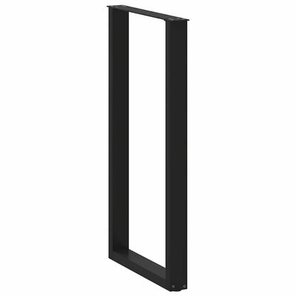 vidaXL Bartischbeine U-Form 2 Stk. Schwarz 60x(110-111) cm Stahl