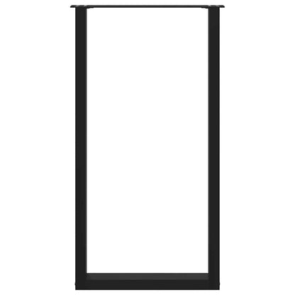 Bartischbeine U-Form 2 Stk. Schwarz 60x(110-111) cm Stahl