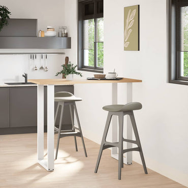 vidaXL Bartischbeine U-Form 2 Stk. Weiß 60x(110-111) cm Stahl