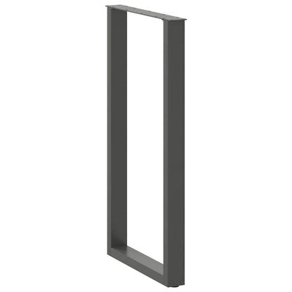 vidaXL Bartischbeine U-Form 2 Stk. Anthrazit 60x(110-111) cm Stahl