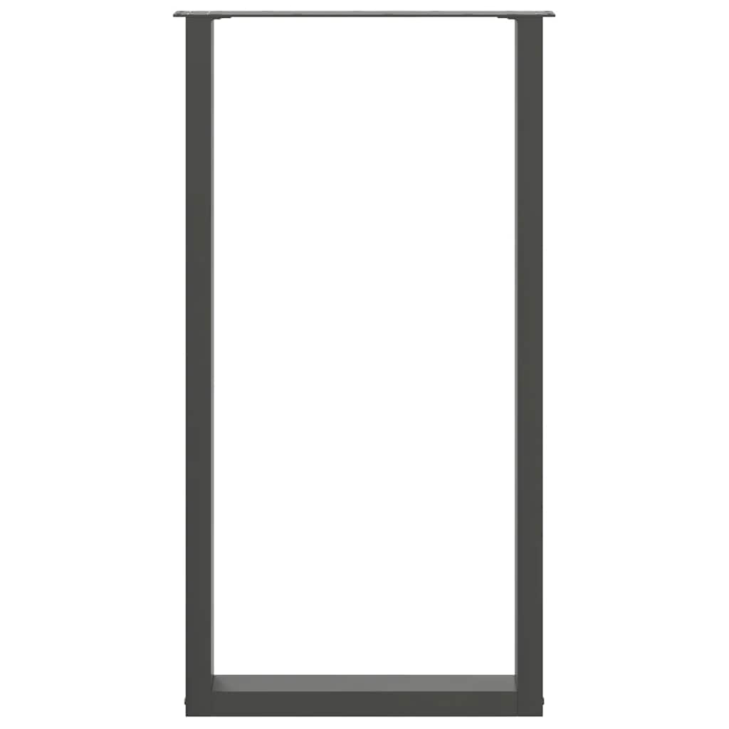 Bartischbeine U-Form 2 Stk. Anthrazit 60x(110-111) cm Stahl