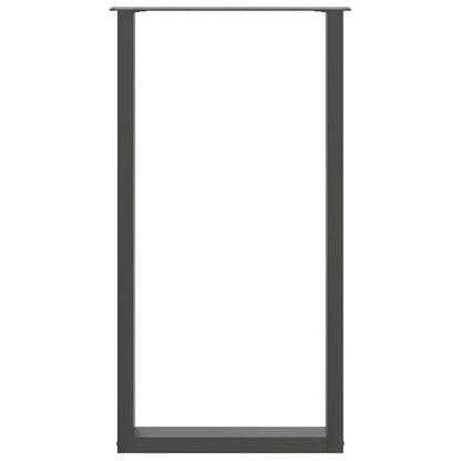 Bartischbeine U-Form 2 Stk. Anthrazit 60x(110-111) cm Stahl