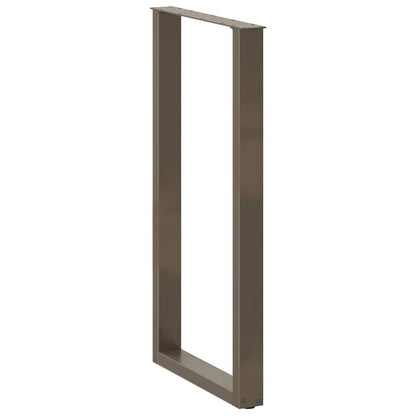 vidaXL Bartischbeine U-Form 2 Stk. Naturstahl 60x(110-111) cm Stahl
