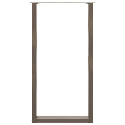 Bartischbeine U-Form 2 Stk. Naturstahl 60x(110-111) cm Stahl