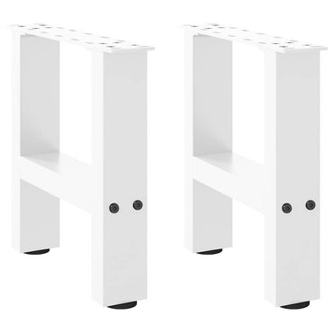 vidaXL Pieds de table basse Blanc 2 pcs 30x(30-31) cm Acier