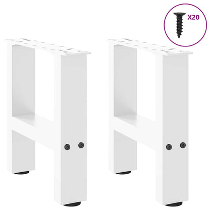 vidaXL Couchtischbeine Weiß 2 Stk. 40x(30-31) cm Stahl