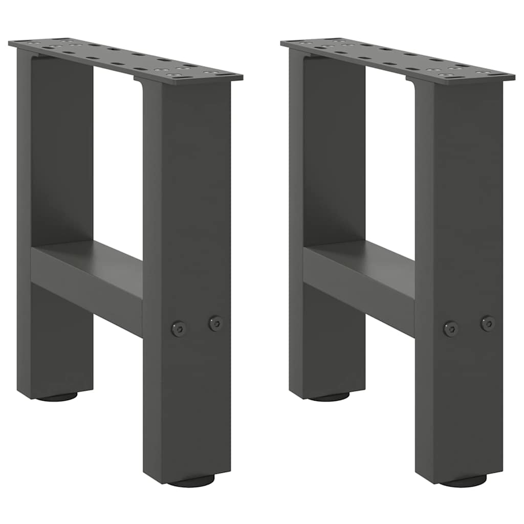 vidaXL Pieds de table basse anthracite 2 pcs 40x(30-31) cm acier