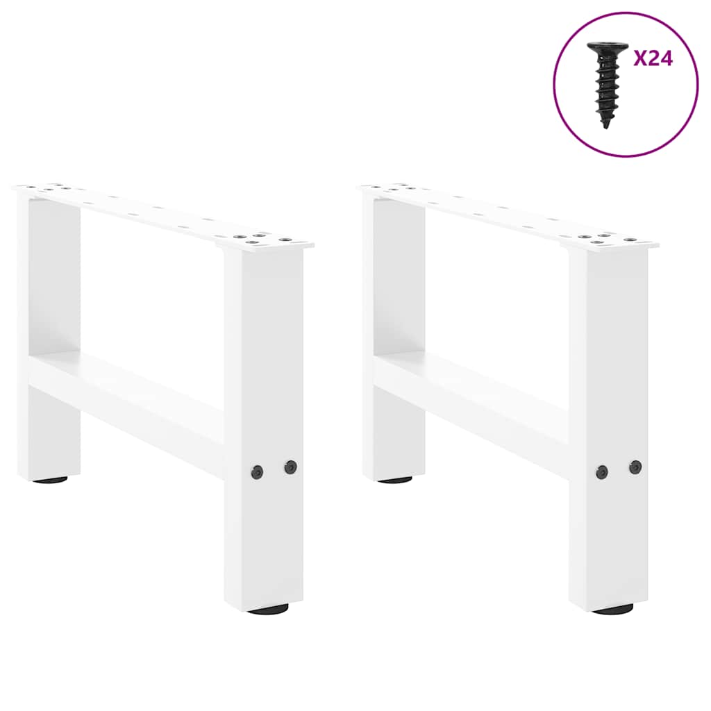 vidaXL Couchtischbeine Weiß 2 Stk. 50x(30-31) cm Stahl