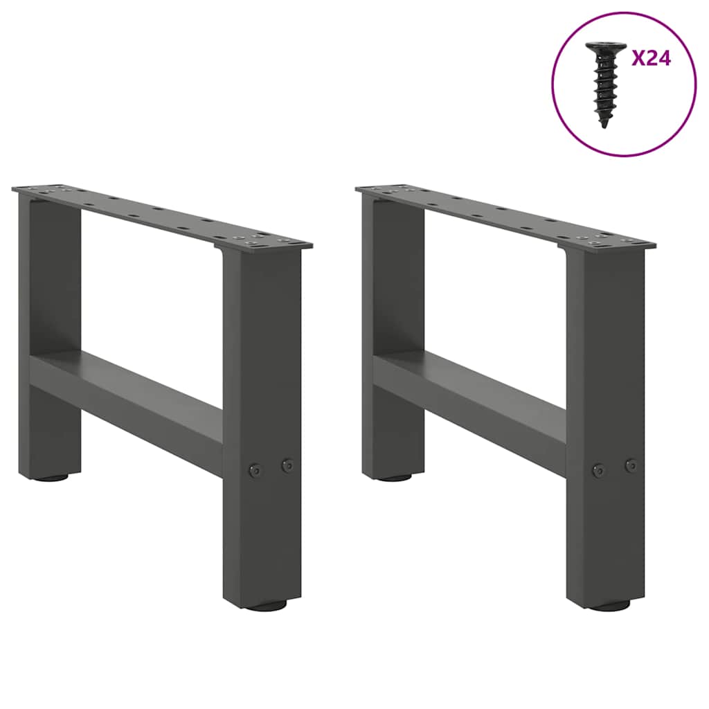 vidaXL Couchtischbeine Anthrazit 2 Stk. 50x(30-31) cm Stahl