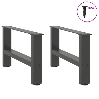 vidaXL Couchtischbeine Anthrazit 2 Stk. 50x(30-31) cm Stahl