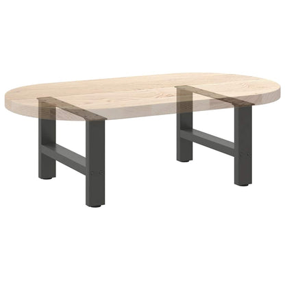 vidaXL Couchtischbeine Anthrazit 2 Stk. 50x(30-31) cm Stahl