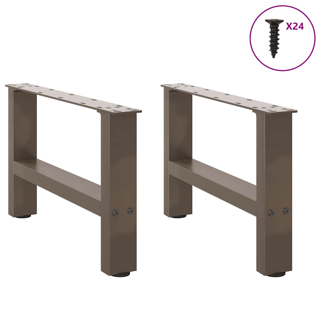 vidaXL Pieds de table basse en acier brut 2 pcs 50x(30-31) cm Acier