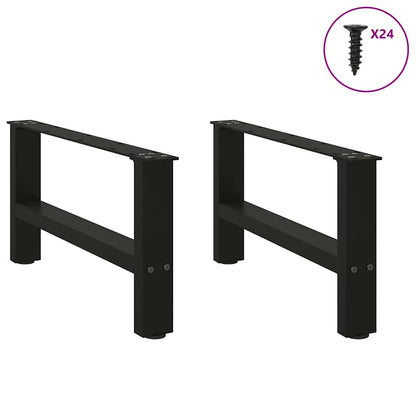 vidaXL Couchtischbeine Schwarz 2 Stk. 60x(30-31) cm Stahl