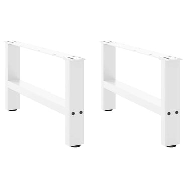 vidaXL Couchtischbeine Weiß 2 Stk. 60x(30-31) cm Stahl
