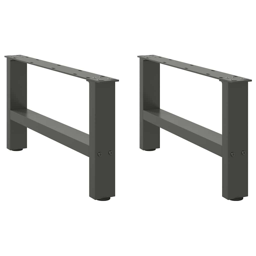 vidaXL Pieds de table basse Anthracite 2 pcs 60x(30-31) cm Acier