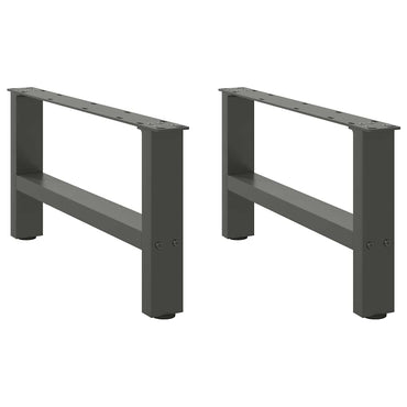 vidaXL Pieds de table basse Anthracite 2 pcs 60x(30-31) cm Acier
