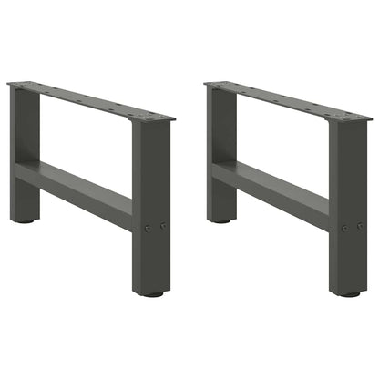vidaXL Pieds de table basse Anthracite 2 pcs 60x(30-31) cm Acier