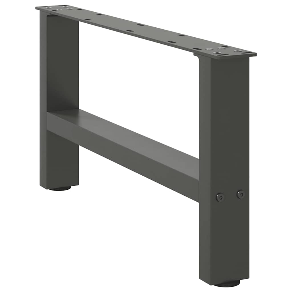 vidaXL Pieds de table basse Anthracite 2 pcs 60x(30-31) cm Acier