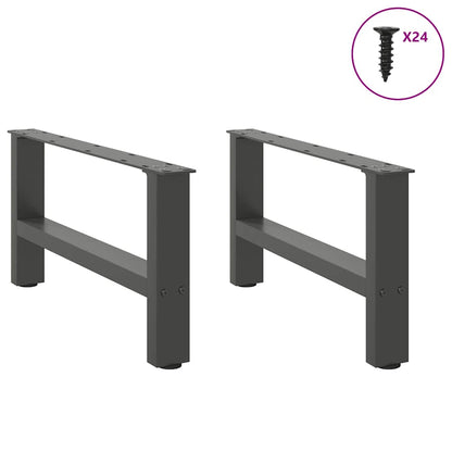 vidaXL Pieds de table basse Anthracite 2 pcs 60x(30-31) cm Acier