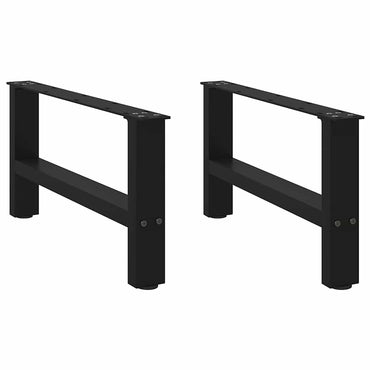 vidaXL Couchtischbeine Schwarz 2 Stk. 70x(30-31) cm Stahl