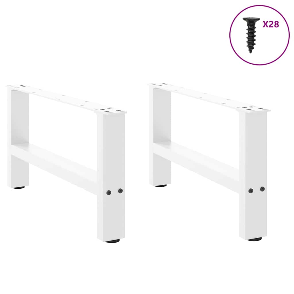 vidaXL Couchtischbeine Weiß 2 Stk. 70x(30-31) cm Stahl