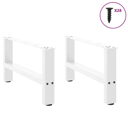 vidaXL Couchtischbeine Weiß 2 Stk. 70x(30-31) cm Stahl