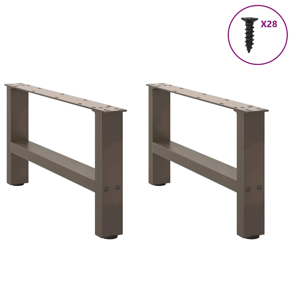 vidaXL Couchtischbeine Naturstahl 2 Stk. 70x(30-31) cm Stahl