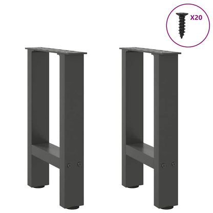 vidaXL Couchtischbeine Anthrazit 2 Stk. 38x(42-43) cm Stahl