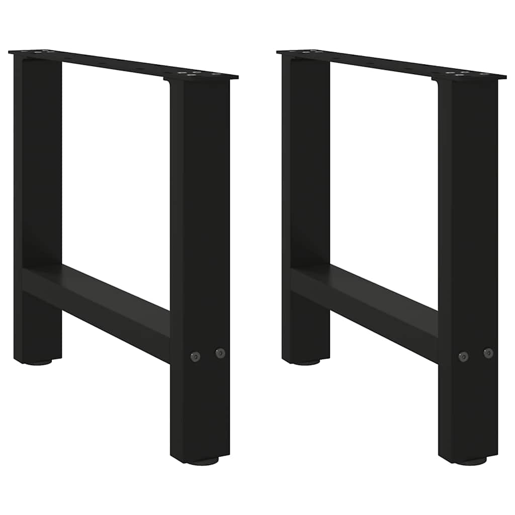 vidaXL Couchtischbeine Schwarz 2 Stk. 50x(42-43) cm Stahl