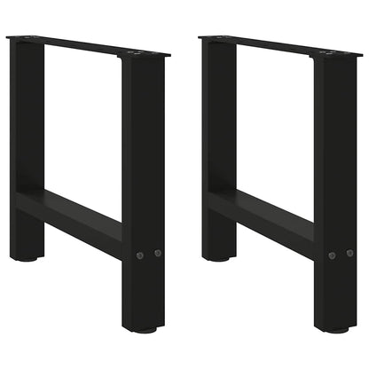 vidaXL Couchtischbeine Schwarz 2 Stk. 50x(42-43) cm Stahl
