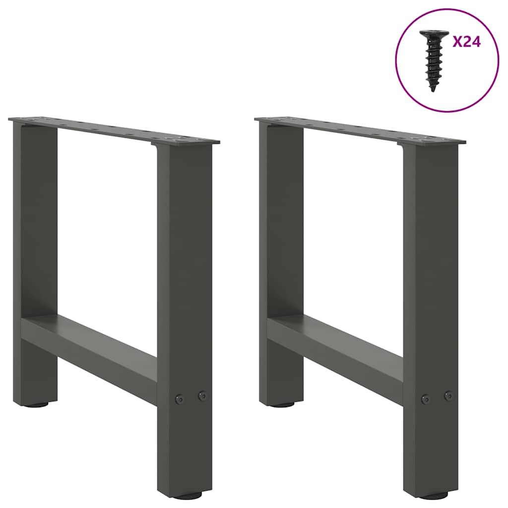 vidaXL Couchtischbeine Anthrazit 2 Stk. 50x(42-43) cm Stahl